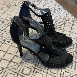 Worthington Black Cutout Heeled Sandals